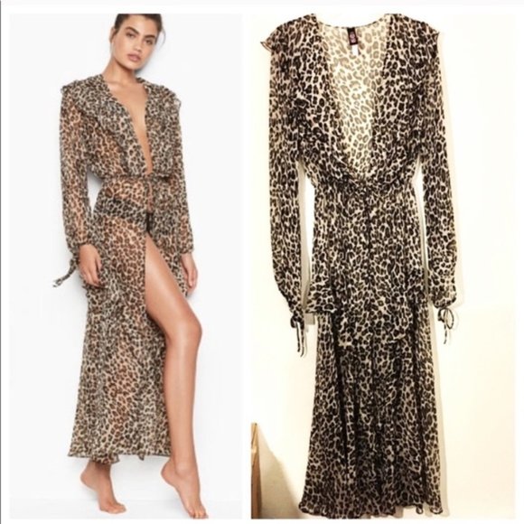 Victoria’s Secret Leopard Print ROBE XS/S like new condition - Picture 2 of 6